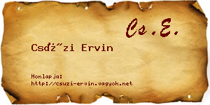 Csúzi Ervin névjegykártya
