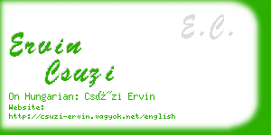 ervin csuzi business card